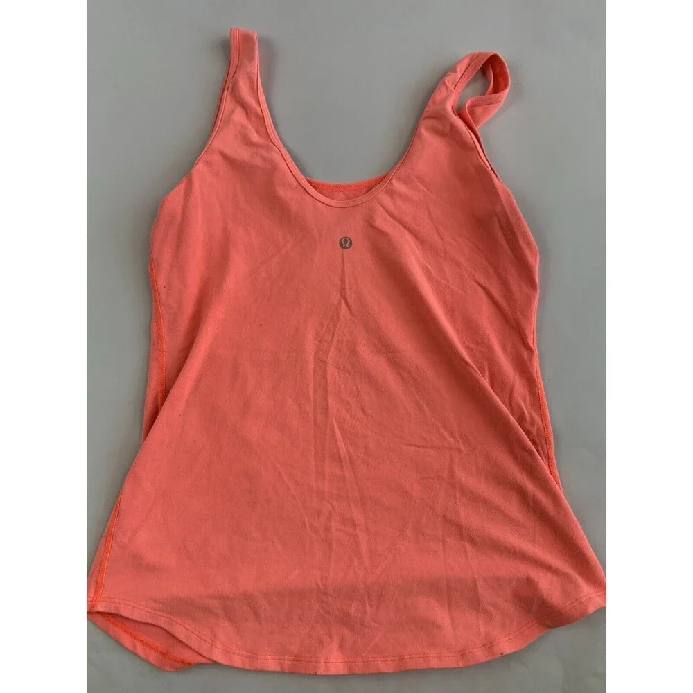 Lululemon Tank, Workout Yoga, Size 4, Bright Neon Orange, EUC!